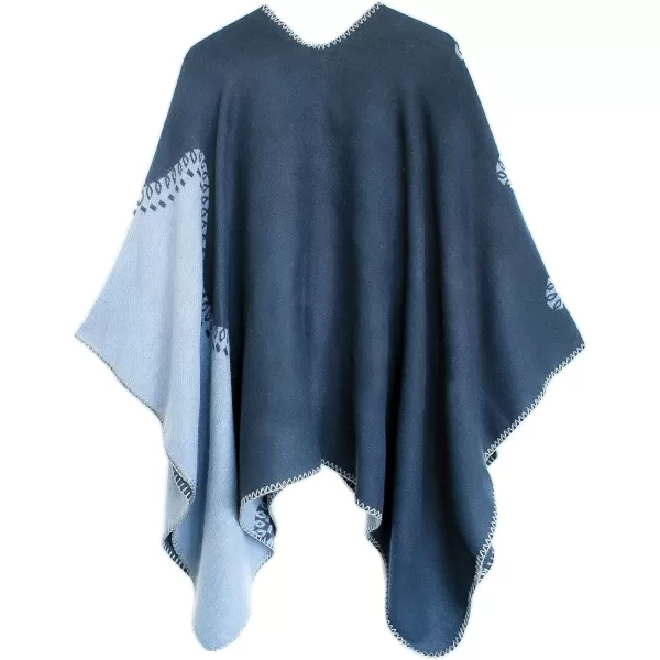 Urban CoCo Womens Color Block Shawl Wrap Open Front Poncho CapeSeries 28grey