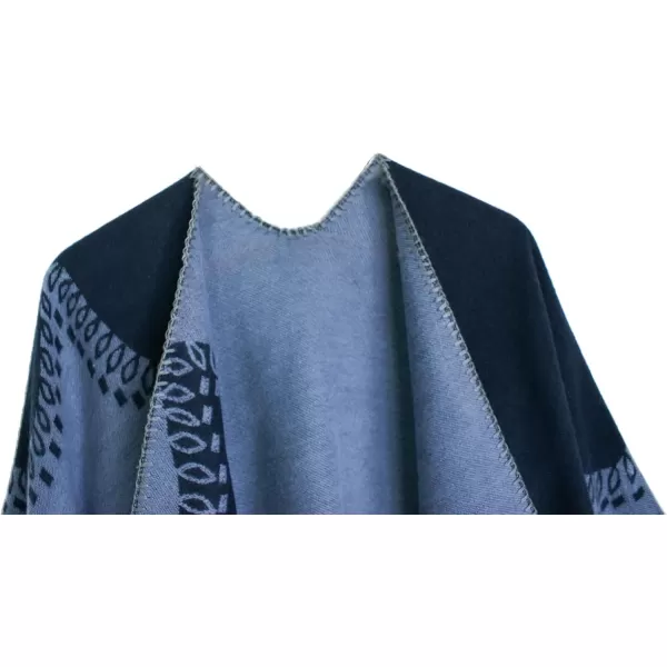 Urban CoCo Womens Color Block Shawl Wrap Open Front Poncho CapeSeries 28grey