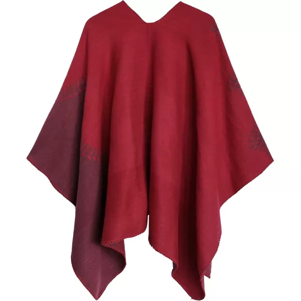 Urban CoCo Womens Color Block Shawl Wrap Open Front Poncho CapeSeries 28red