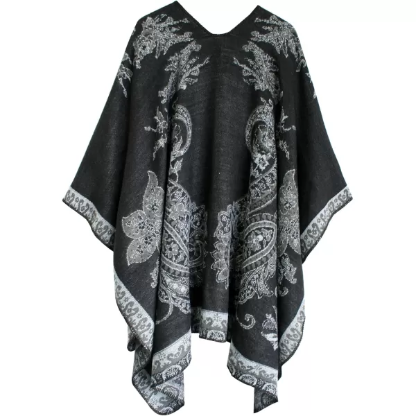 Urban CoCo Womens Color Block Shawl Wrap Open Front Poncho CapeSeries 29black