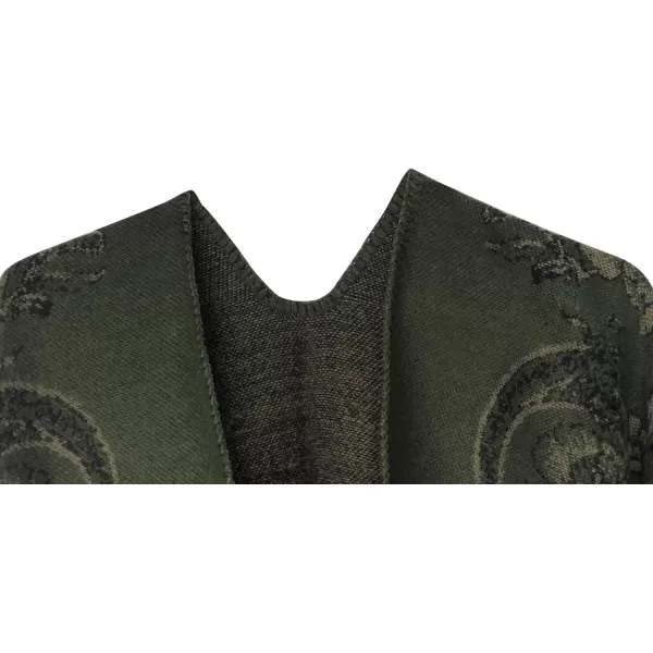 Urban CoCo Womens Color Block Shawl Wrap Open Front Poncho CapeSeries 29dark Green