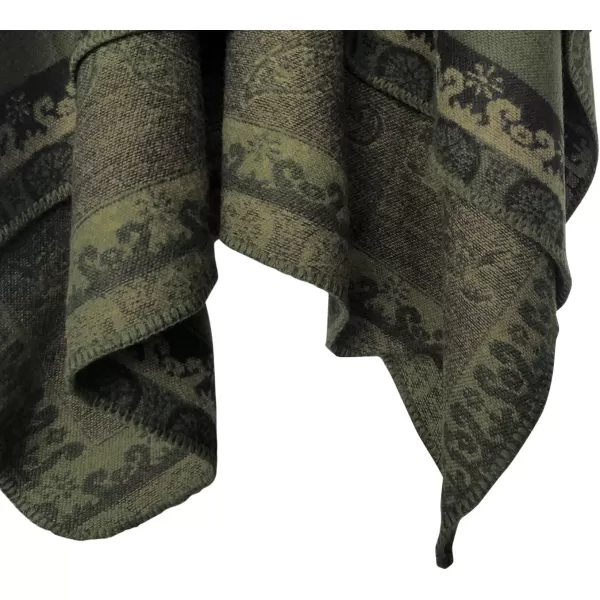 Urban CoCo Womens Color Block Shawl Wrap Open Front Poncho CapeSeries 29dark Green