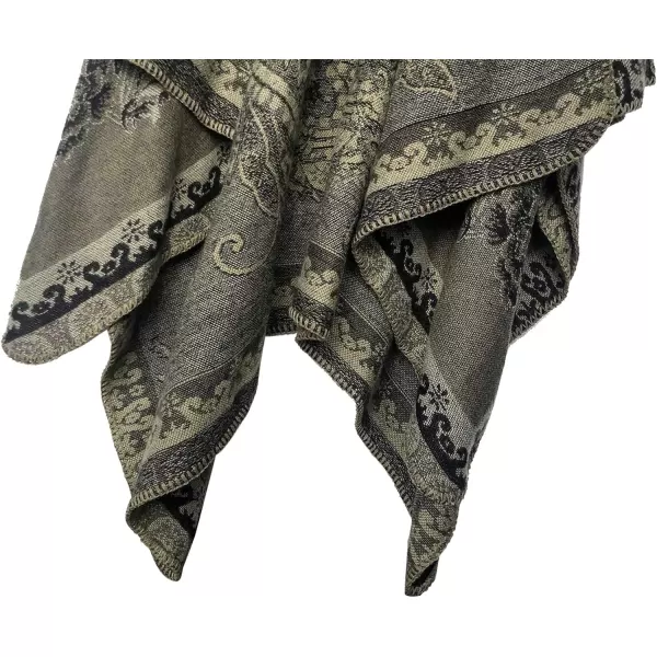Urban CoCo Womens Color Block Shawl Wrap Open Front Poncho CapeSeries 29khaki