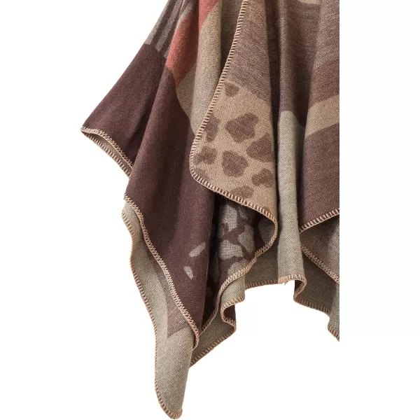 Urban CoCo Womens Color Block Shawl Wrap Open Front Poncho CapeSeries 2coffee