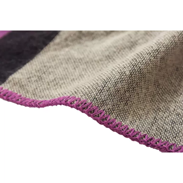 Urban CoCo Womens Color Block Shawl Wrap Open Front Poncho CapeSeries 2purple