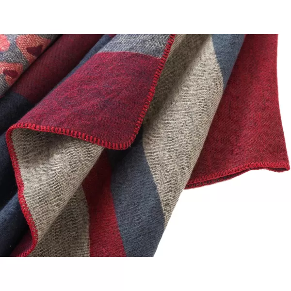 Urban CoCo Womens Color Block Shawl Wrap Open Front Poncho CapeSeries 2red