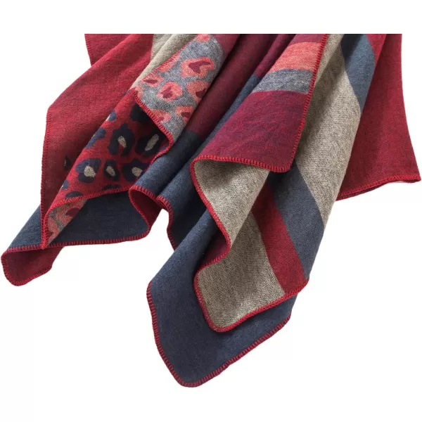 Urban CoCo Womens Color Block Shawl Wrap Open Front Poncho CapeSeries 2red