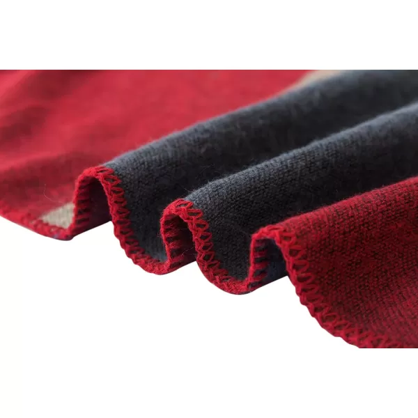 Urban CoCo Womens Color Block Shawl Wrap Open Front Poncho CapeSeries 2red