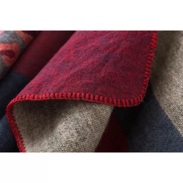 Urban CoCo Womens Color Block Shawl Wrap Open Front Poncho CapeSeries 2red