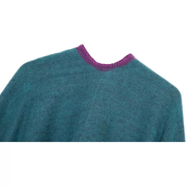 Urban CoCo Womens Color Block Shawl Wrap Open Front Poncho CapeSeries 3blue