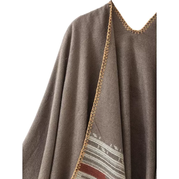 Urban CoCo Womens Color Block Shawl Wrap Open Front Poncho CapeSeries 6camel