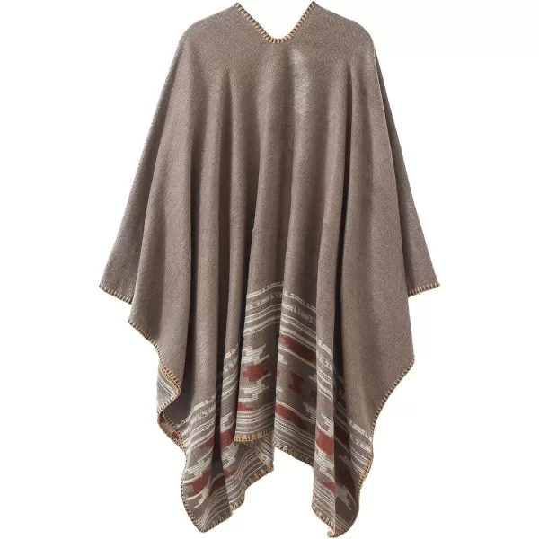 Urban CoCo Womens Color Block Shawl Wrap Open Front Poncho CapeSeries 6camel