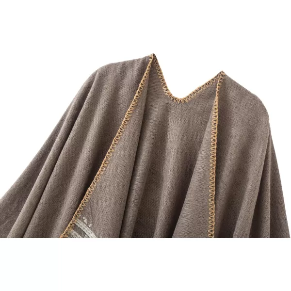 Urban CoCo Womens Color Block Shawl Wrap Open Front Poncho CapeSeries 6camel