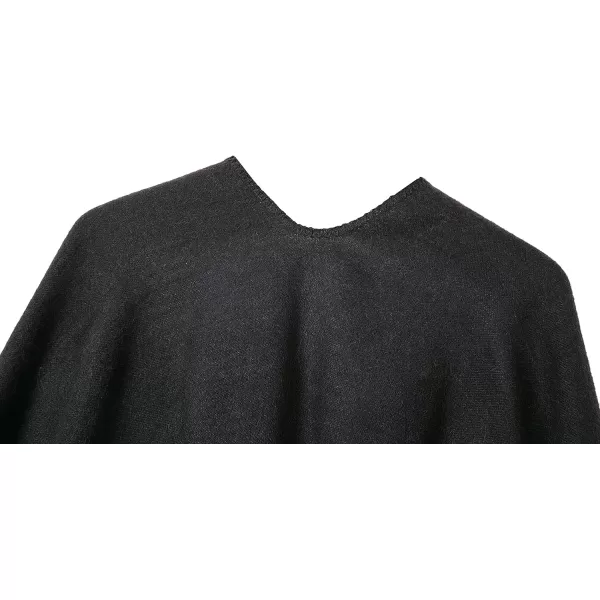 Urban CoCo Womens Color Block Shawl Wrap Open Front Poncho CapeSeries 7black