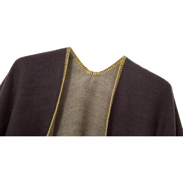 Urban CoCo Womens Color Block Shawl Wrap Open Front Poncho CapeSeries 7coffee