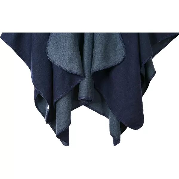 Urban CoCo Womens Color Block Shawl Wrap Open Front Poncho CapeSeries 7navy Blue