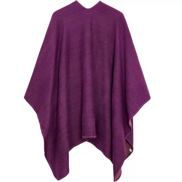 Urban CoCo Womens Color Block Shawl Wrap Open Front Poncho CapeSeries 7purple