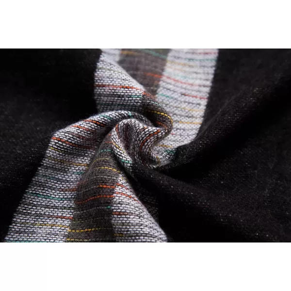 Urban CoCo Womens Color Block Shawl Wrap Open Front Poncho CapeSeries 9black