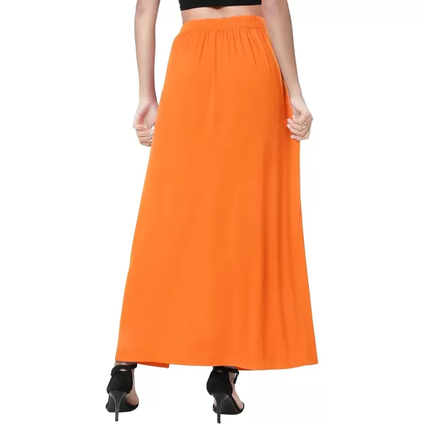 Urban CoCo Womens Elastic High Waist Maxi Skirt Split Maxi Beach SkirtOrange