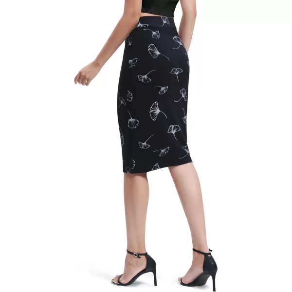 Urban CoCo Womens Elastic Waist Stretch Bodycon Midi Pencil Skirt7