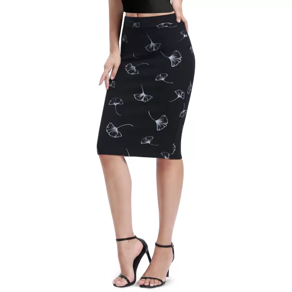 Urban CoCo Womens Elastic Waist Stretch Bodycon Midi Pencil Skirt7