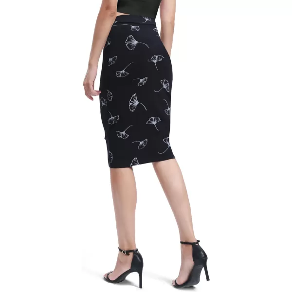 Urban CoCo Womens Elastic Waist Stretch Bodycon Midi Pencil Skirt7