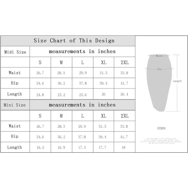 Urban CoCo Womens Elastic Waist Stretch Bodycon Midi Pencil Skirt7