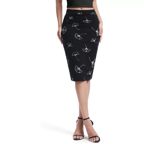Urban CoCo Womens Elastic Waist Stretch Bodycon Midi Pencil Skirt7