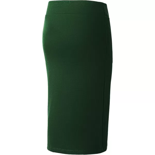 Urban CoCo Womens Elastic Waist Stretch Bodycon Midi Pencil SkirtBackish Green