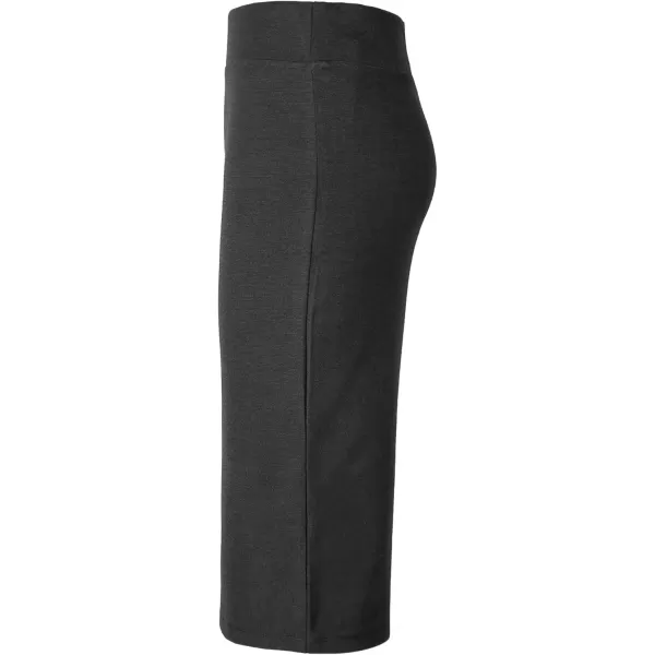 Urban CoCo Womens Elastic Waist Stretch Bodycon Midi Pencil SkirtHeather Grey