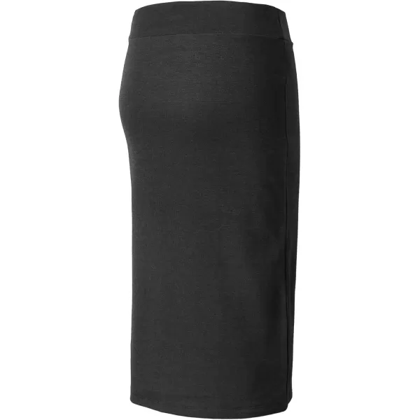 Urban CoCo Womens Elastic Waist Stretch Bodycon Midi Pencil SkirtHeather Grey