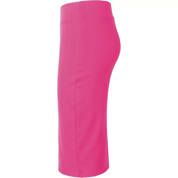 Urban CoCo Womens Elastic Waist Stretch Bodycon Midi Pencil SkirtRose
