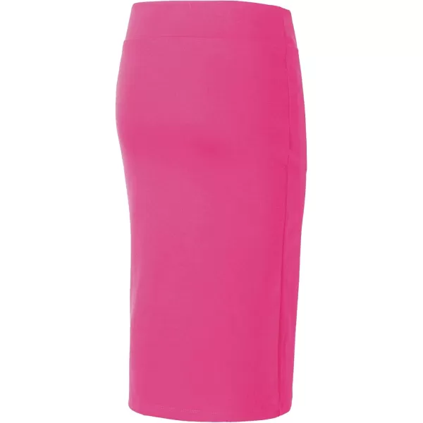 Urban CoCo Womens Elastic Waist Stretch Bodycon Midi Pencil SkirtRose