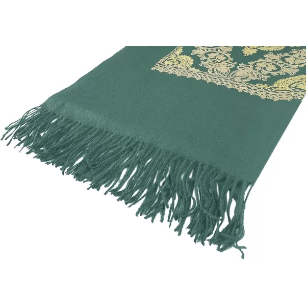 Urban CoCo Womens Embroidered Oversize Tassel Shawl Scarf Wraps for Women2dark Green
