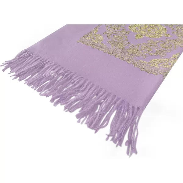 Urban CoCo Womens Embroidered Oversize Tassel Shawl Scarf Wraps for Women2lavender