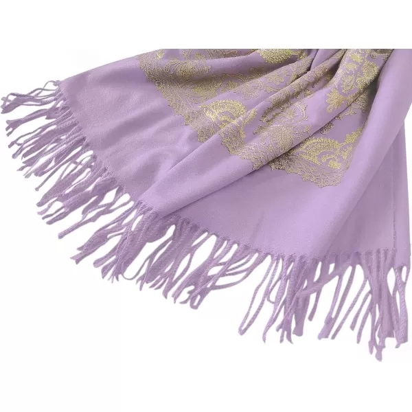 Urban CoCo Womens Embroidered Oversize Tassel Shawl Scarf Wraps for Women2lavender
