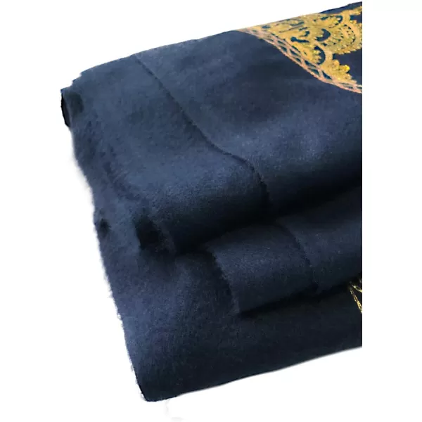 Urban CoCo Womens Embroidered Oversize Tassel Shawl Scarf Wraps for Women2navy Blue