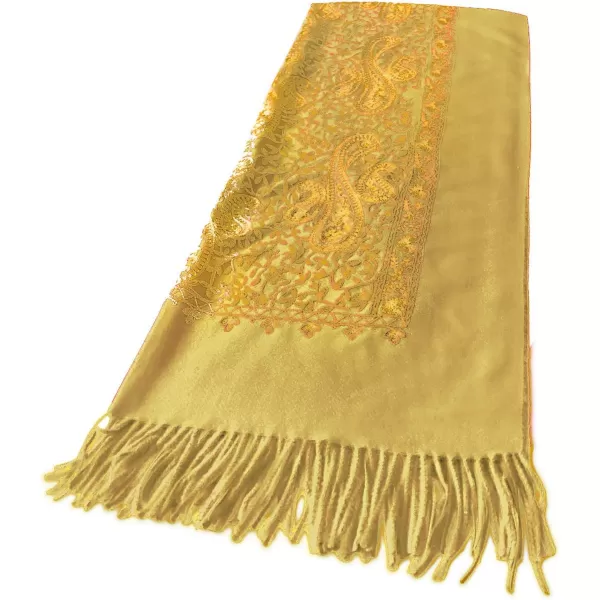 Urban CoCo Womens Embroidered Oversize Tassel Shawl Scarf Wraps for Women3yellow