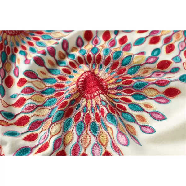 Urban CoCo Womens Embroidered Oversize Tassel Shawl Scarf Wraps for WomenBeige