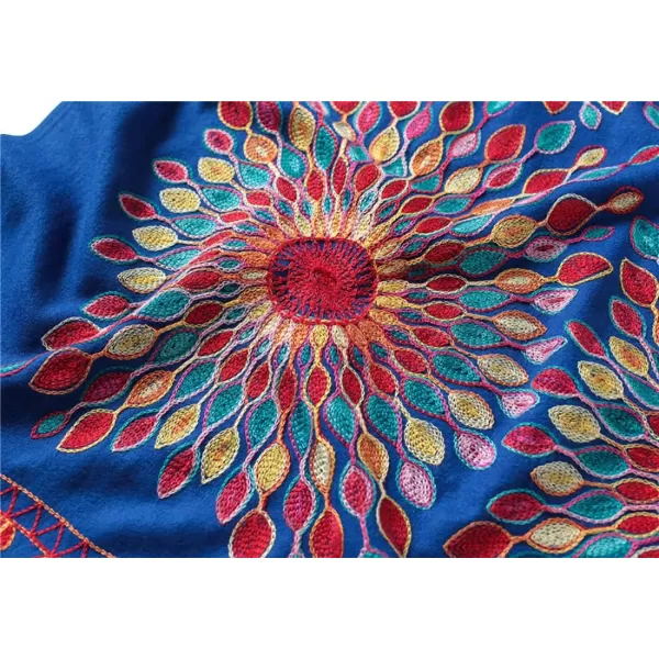Urban CoCo Womens Embroidered Oversize Tassel Shawl Scarf Wraps for WomenRayal Blue