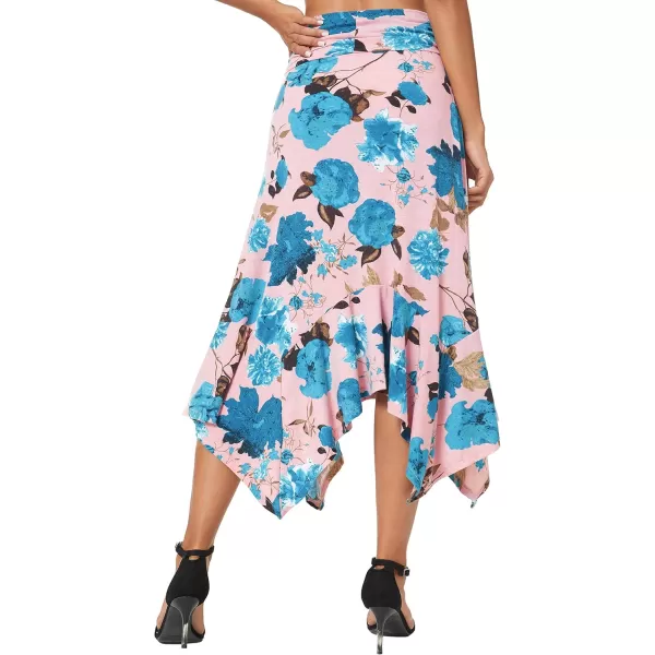 Urban CoCo Womens Flowy Stretchy Skirt Handkerchief Hemline Midi Skirt1