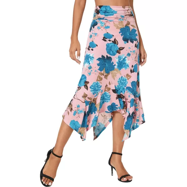 Urban CoCo Womens Flowy Stretchy Skirt Handkerchief Hemline Midi Skirt1
