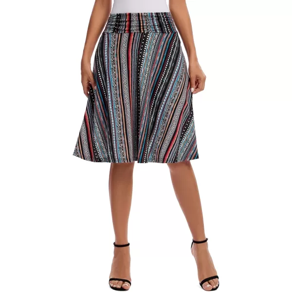 Urban CoCo Womens Ruched High Waist Knee Length Jersey ALine Stretchy Flared Casual Skirt 12