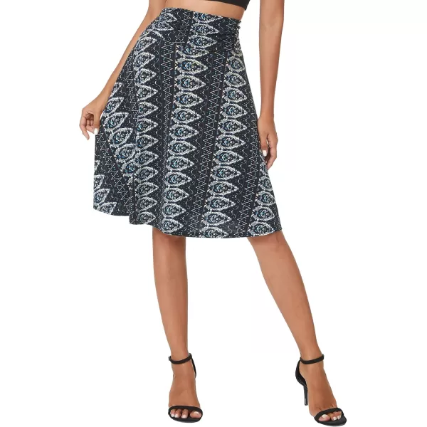 Urban CoCo Womens Ruched High Waist Knee Length Jersey ALine Stretchy Flared Casual Skirt14