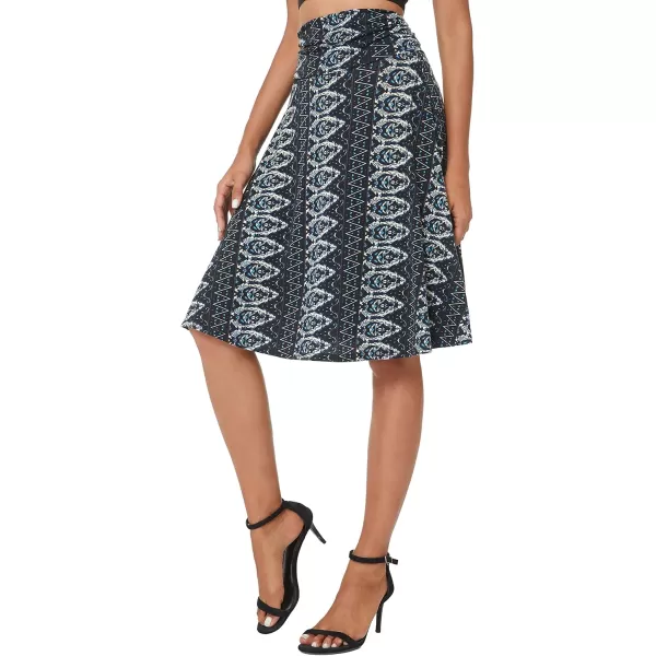 Urban CoCo Womens Ruched High Waist Knee Length Jersey ALine Stretchy Flared Casual Skirt14