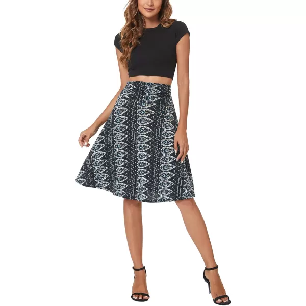 Urban CoCo Womens Ruched High Waist Knee Length Jersey ALine Stretchy Flared Casual Skirt14
