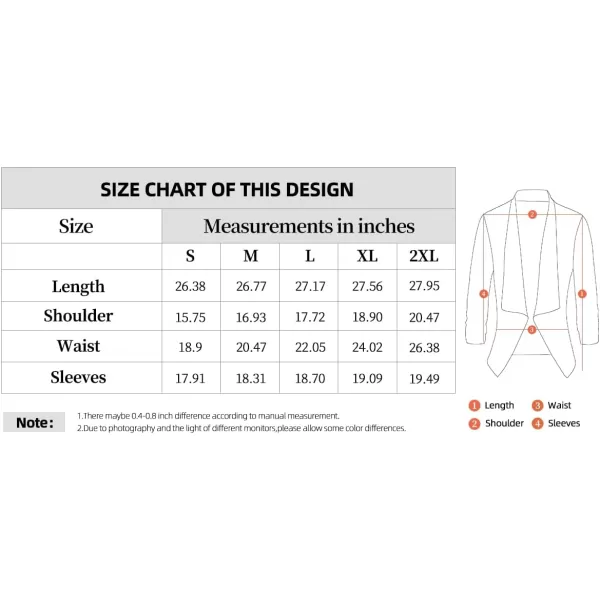 Urban CoCo Womens Ruched Sleeve Lightweight Thin Chiffon BlazerWhite