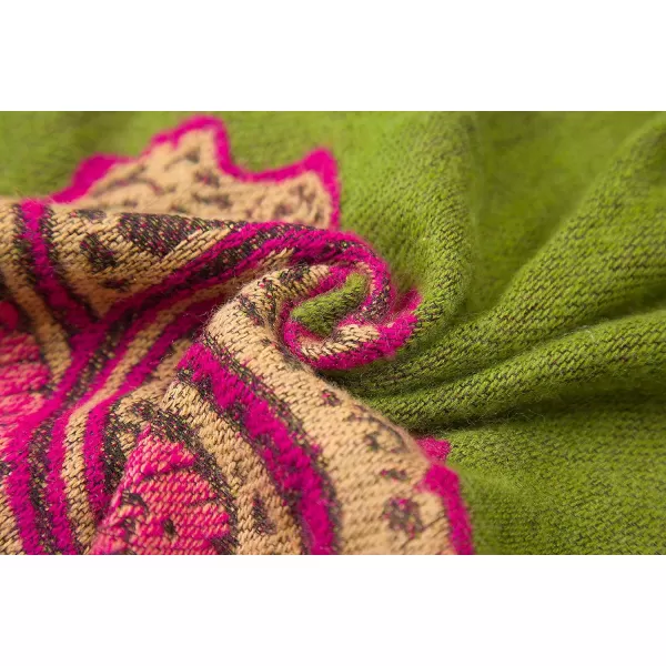 Womens Retro Style Vintage Pattern Tassel Poncho Shawl Cape Wraps For WomenSeries 2green