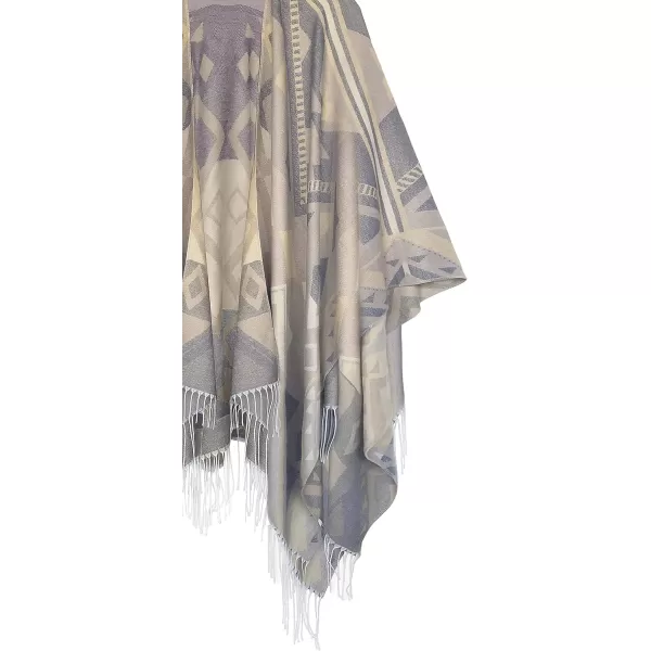 Womens Retro Style Vintage Pattern Tassel Poncho Shawl Cape Wraps For WomenSeries 5beige