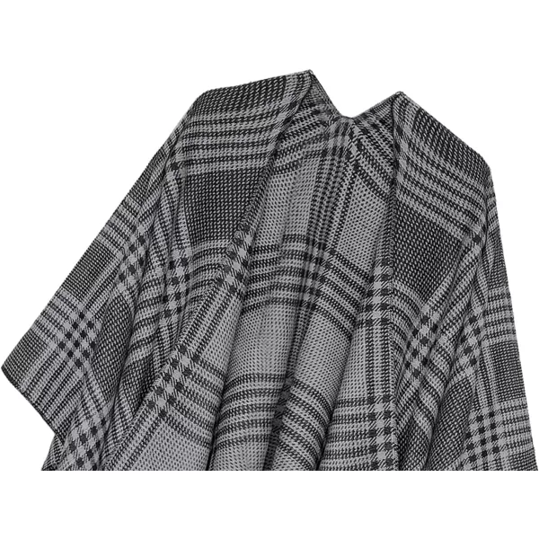 Womens Retro Style Vintage Pattern Tassel Poncho Shawl Cape Wraps For WomenSeries 5black